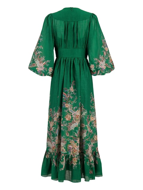 ZIMMERMANN Rhiannon Plunge maxi dress - Green - zdjęcie produktu nr 2