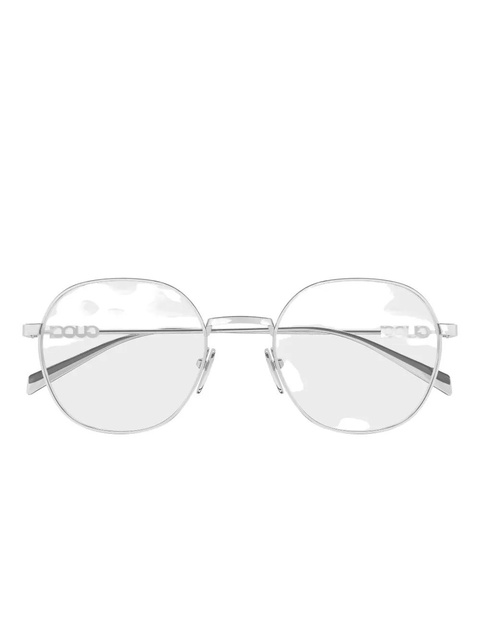 Gucci Eyewear logo round-frame glasses - Silver - zdjęcie produktu nr 2