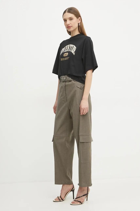 Pinko t-shirt bawełniany damski kolor czarny 104604 A2CS - zdjęcie produktu nr 2