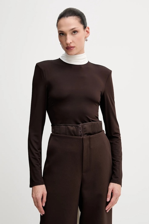 Rotate bluzka damska kolor brązowy gładka 1149673065 - zdjęcie produktu nr 2