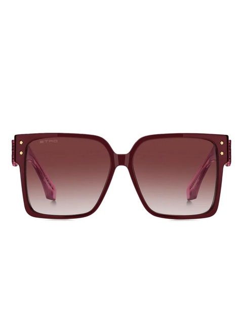 ETRO blossom-embellished square-frame sunglasses - Red - zdjęcie produktu nr 1