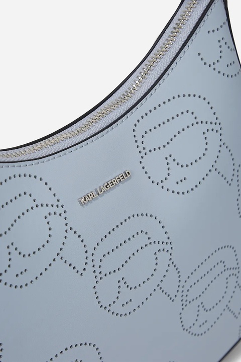 Karl Lagerfeld torebka skórzana kolor niebieski A2W30107 - zdjęcie produktu nr 1