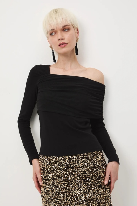 Medicine longsleeve damski kolor czarny cold shoulder - zdjęcie produktu nr 2