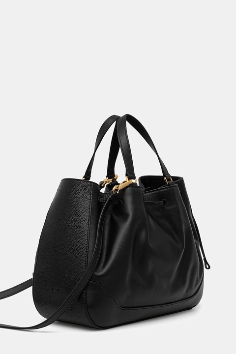 Pollini torebka skórzana kolor czarny PC4428PP0N QG1 - zdjęcie produktu nr 2