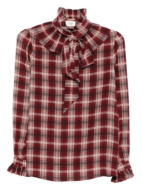 Saint Laurent checked blouse - Red - zdjęcie produktu nr 1