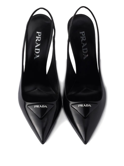 Prada 100mm slingback logo pumps - Black - zdjęcie produktu nr 2