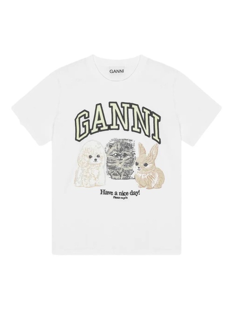 GANNI logo-print T-shirt - White - zdjęcie produktu nr 1