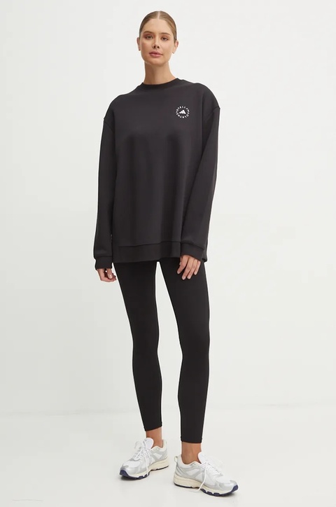 adidas by Stella McCartney bluza dresowa kolor czarny gładka IW6321 - zdjęcie produktu nr 2