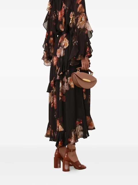 ZIMMERMANN Hypnotic floral-print ruffled midi skirt - Black - zdjęcie produktu nr 2