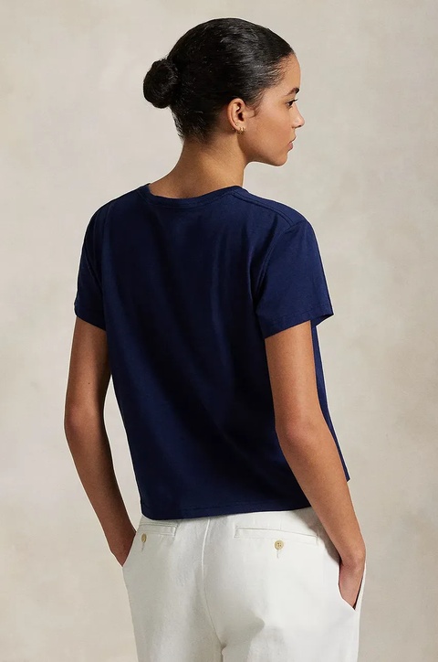 Polo Ralph Lauren t-shirt bawełniany damski kolor granatowy 211965108 - zdjęcie produktu nr 2