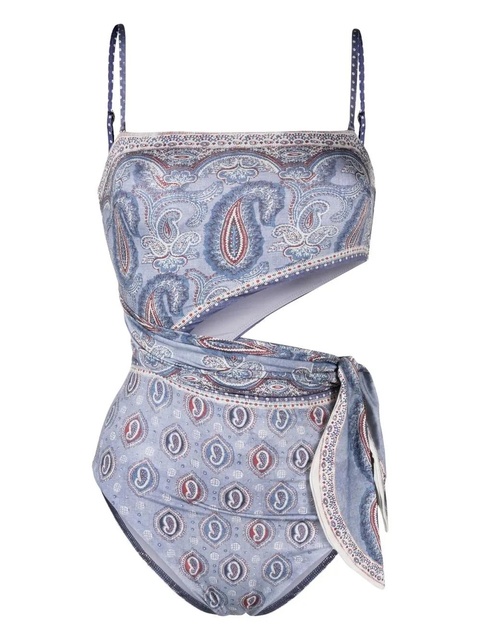 ZIMMERMANN Vitali Placement paisley print swimsuit - Blue - zdjęcie produktu nr 1