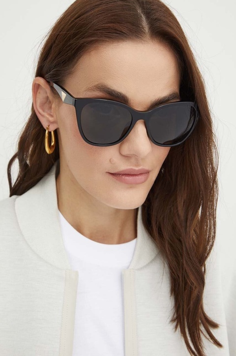Emporio Armani okulary przeciwsłoneczne damskie kolor czarny - zdjęcie produktu nr 1