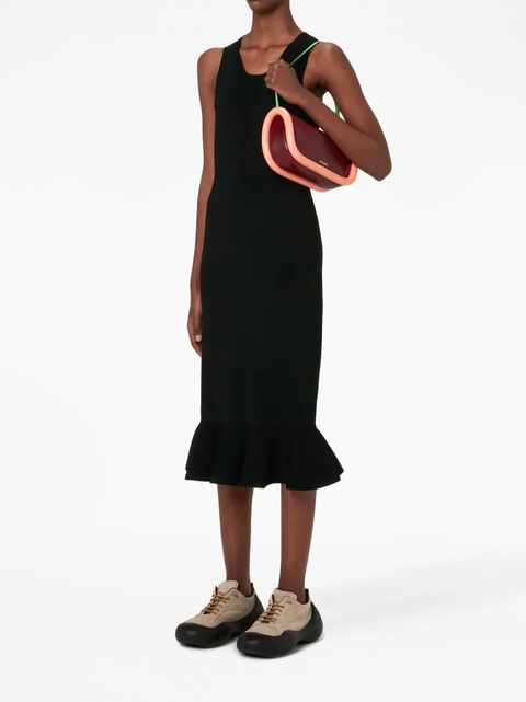 JW Anderson ruffled-trim sleeveless midi dress - Black - zdjęcie produktu nr 2