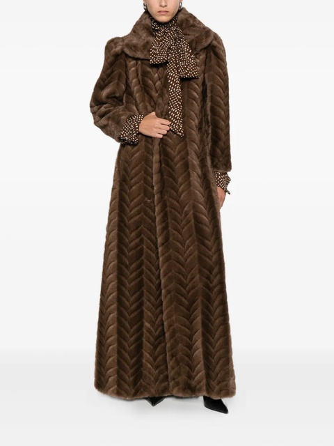 Balenciaga chevron-pattern coat - Brown - zdjęcie produktu nr 1