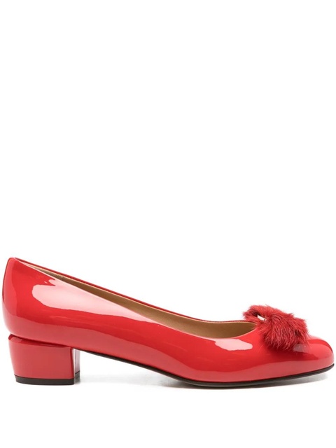 Ferragamo 30mm Vara leather flat pumps - Red - zdjęcie produktu nr 1