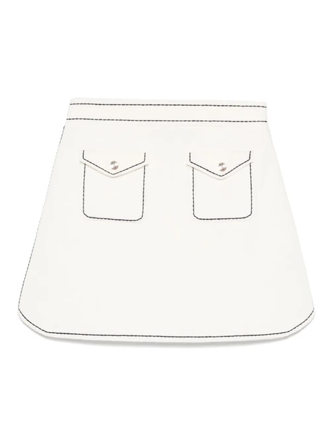 Maje organic cotton-blend straight skirt - Neutrals - zdjęcie produktu nr 1
