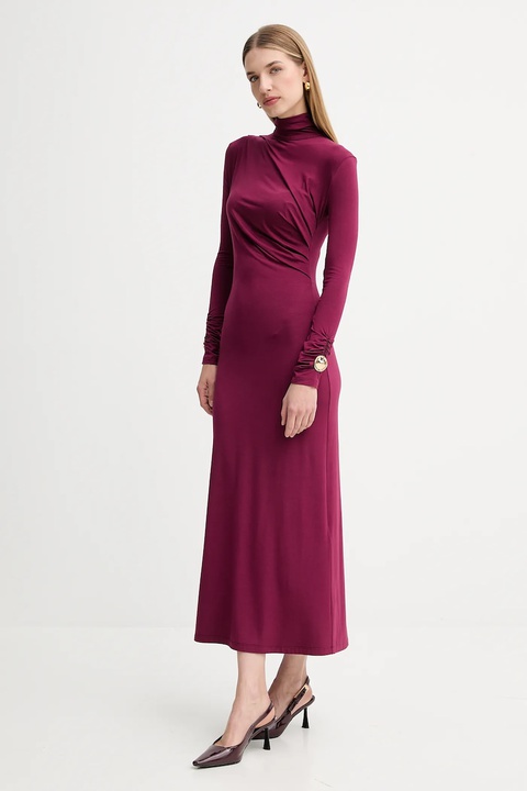 Simona Corsellini sukienka kolor bordowy maxi prosta A25CPAB00601 - zdjęcie produktu nr 2