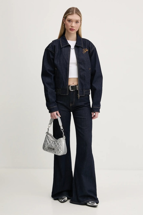 Guess Originals kurtka jeansowa kolor granatowy przejściowa oversize W5RG44 D4XY0 - zdjęcie produktu nr 2