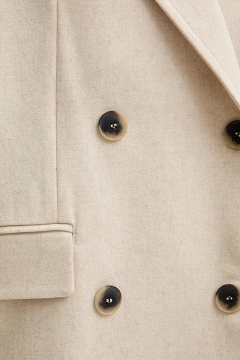MAX&Co. marynarka z dodatkiem wełny kolor beżowy oversize melanżowa 2526086074200 - zdjęcie produktu nr 1