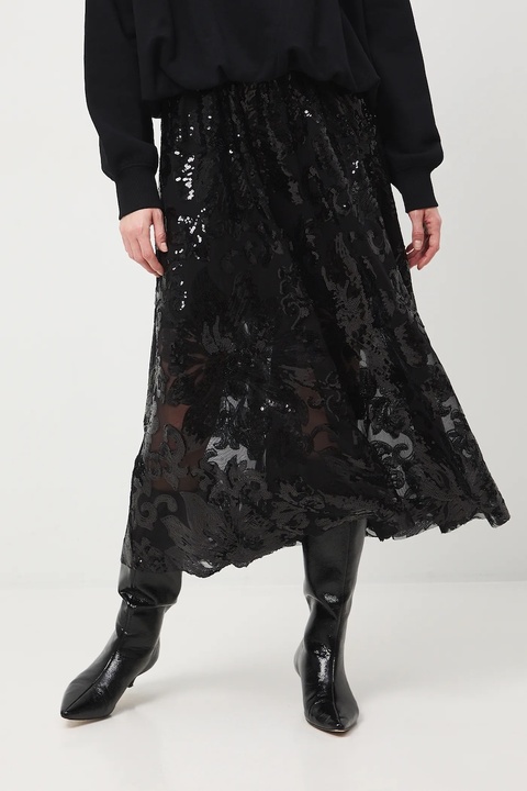 Medicine spódnica kolor czarny maxi rozkloszowana - zdjęcie produktu nr 2