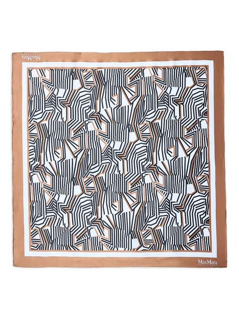 Max Mara geometric-print scarf - Brown - zdjęcie produktu nr 1