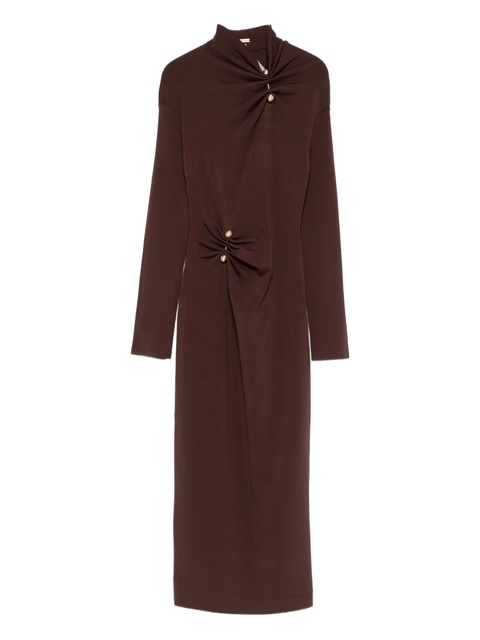 Cult Gaia twist-detail button midi dress - Brown - zdjęcie produktu nr 1