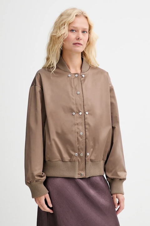 BOSS kurtka bomber kolor brązowy przejściowa oversize 50546846 - zdjęcie produktu nr 2