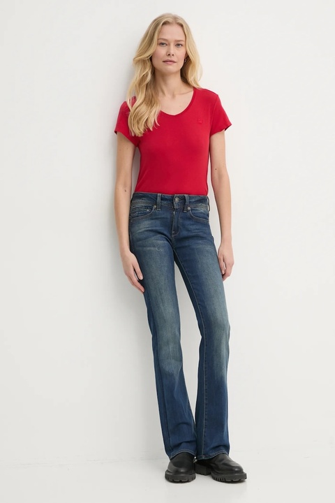 G-Star Raw t-shirt bawełniany damski kolor czerwony D24533-4107 - zdjęcie produktu nr 2