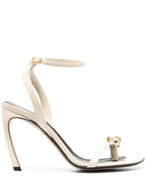 Lanvin Swing 105mm embellished leather sandals - Neutrals - zdjęcie produktu nr 1
