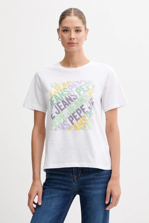 Pepe Jeans t-shirt bawełniany damski kolor biały PL506108 - zdjęcie produktu nr 1