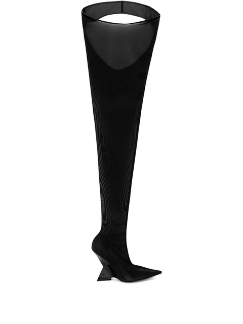 The Attico 105mm Cheopissima pointed thigh high boot - Black - zdjęcie produktu nr 1