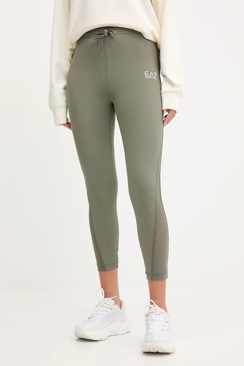 EA7 Emporio Armani legginsy damskie kolor zielony gładkie AF12625.7W000585 - zdjęcie produktu nr 1