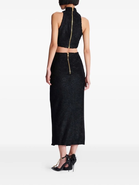 Balmain button-embellished damask skirt - Black - zdjęcie produktu nr 2