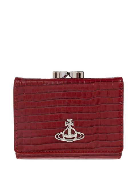 Vivienne Westwood crocodile-embossed frame-clasp wallet - Red - zdjęcie produktu nr 2