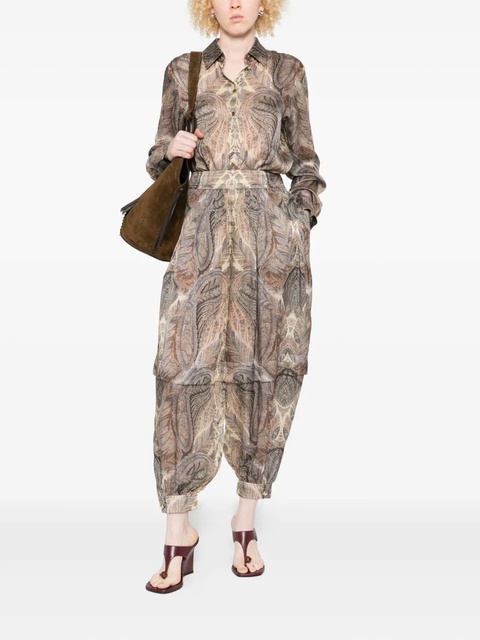 ZIMMERMANN paisley-print pleated trousers - Neutrals - zdjęcie produktu nr 2
