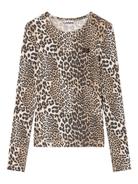 GANNI leopard long-sleeve top - Brown - zdjęcie produktu nr 1