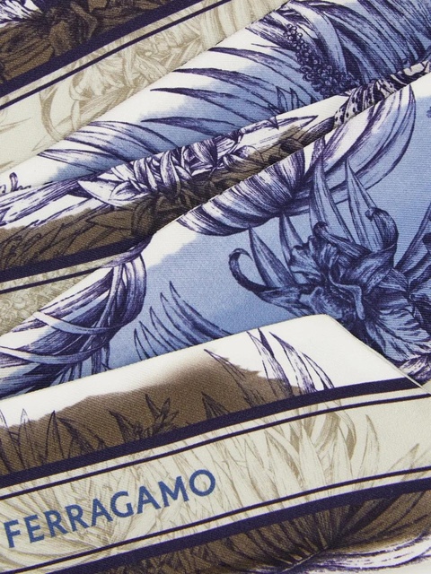 Ferragamo printed silk scarf - Blue - zdjęcie produktu nr 2