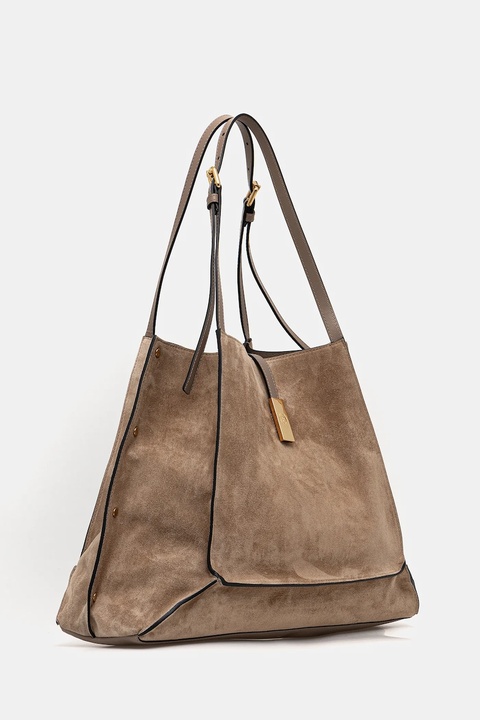 Pollini torebka zamszowa kolor zielony PC4415PP0N QI1 - zdjęcie produktu nr 2