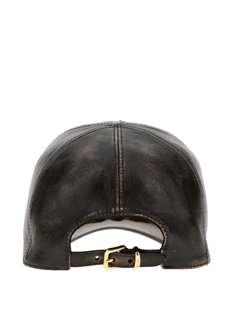 Miu Miu nappa-leather logo baseball cap - Brown - zdjęcie produktu nr 2