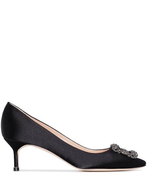Manolo Blahnik Hangisi 50mm bejewelled detail pumps - Black - zdjęcie produktu nr 1