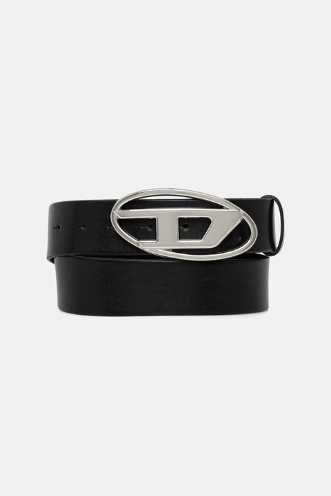 Diesel pasek skórzany OVAL D LOGO B-1DR W kolor czarny X08727.PR666 - zdjęcie produktu nr 1