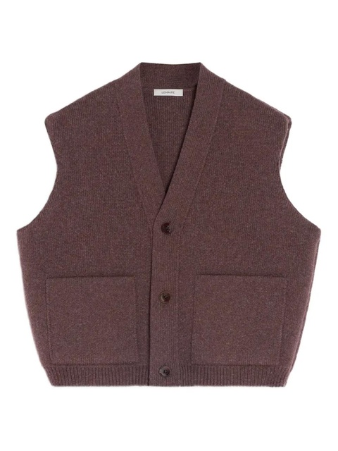 LEMAIRE Maxi patch-pocket sleeveless cardigan - Red - zdjęcie produktu nr 1