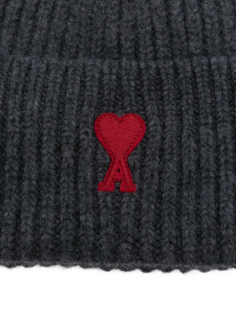 AMI Paris embroidered-logo beanie - Grey - zdjęcie produktu nr 2
