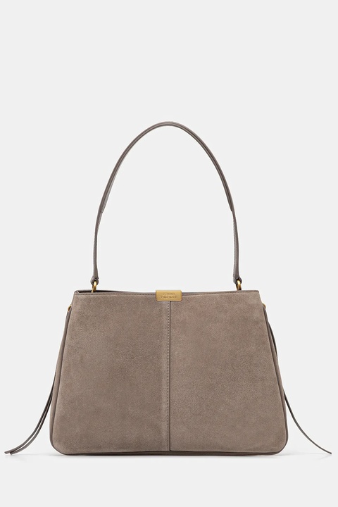 Tommy Hilfiger torebka zamszowa kolor brązowy AW0AW18201 - zdjęcie produktu nr 1