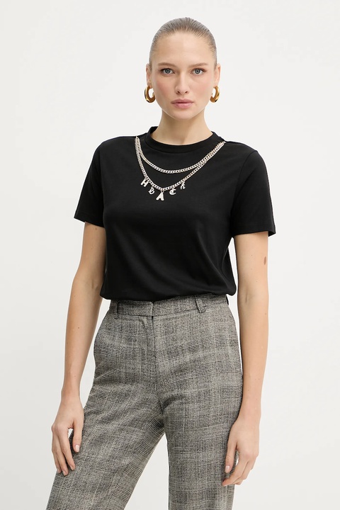 Silvian Heach t-shirt bawełniany BENSOULA damski kolor czarny GPA25130TS - zdjęcie produktu nr 2