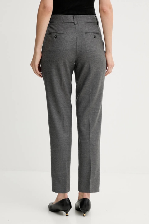 Weekend Max Mara spodnie z wełną CALDAIA damskie kolor szary fason chinos high waist 2525136152600 - zdjęcie produktu nr 2