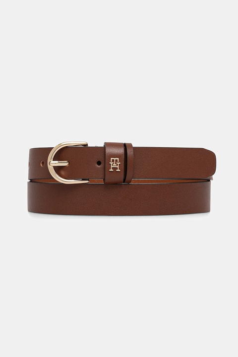 Tommy Hilfiger pasek skórzany damski kolor brązowy AW0AW16836 - zdjęcie produktu nr 2