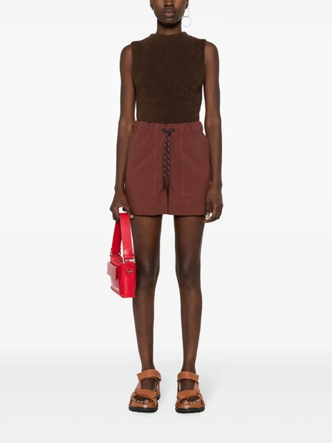 Moncler Grenoble logo-patch froissé shorts - Brown - zdjęcie produktu nr 1