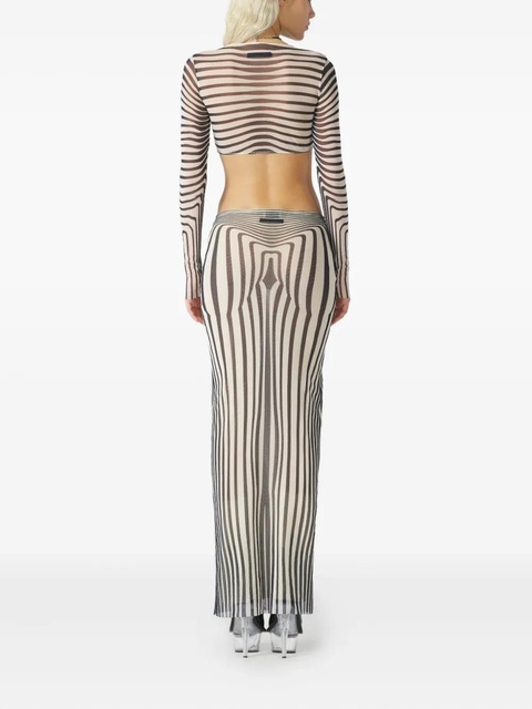 Jean Paul Gaultier morphing-stripes skirt - Neutrals - zdjęcie produktu nr 1