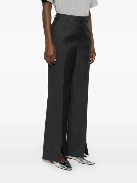 Gucci logo-embroidered straight-leg trousers - Grey - zdjęcie produktu nr 2